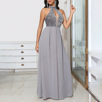 Sparkly Sequin Dress Homecoming Dress Long Dress Grey Color - CIVIBUY