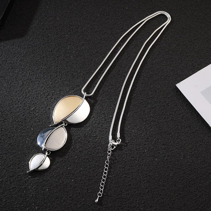 Vintage Long Collars Chains Suspension Leaves Pendants Geometric Gothic Jewelry - CIVIBUY