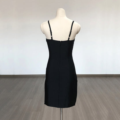 Sequin Patchwork Bandage Dress Bodycon Mini Dress Vestidos Outfits - CIVIBUY
