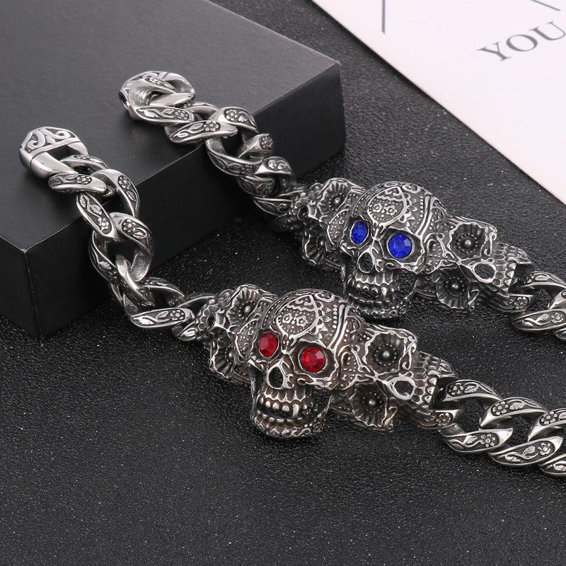 Skull braclet for men Deakside style Stainless Steel bracelet - CIVIBUY