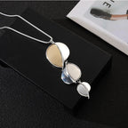 Vintage Long Collars Chains Suspension Leaves Pendants Geometric Gothic Jewelry - CIVIBUY