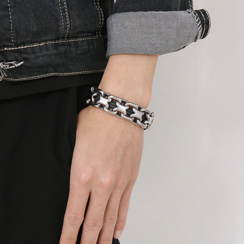 stainless steel bracelet for men roma style bracelet K-8 - CIVIBUY