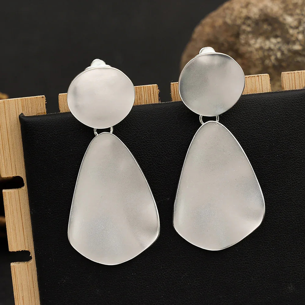 Large mother of Gold drop-shaped hanging earrings - CIVIBUY