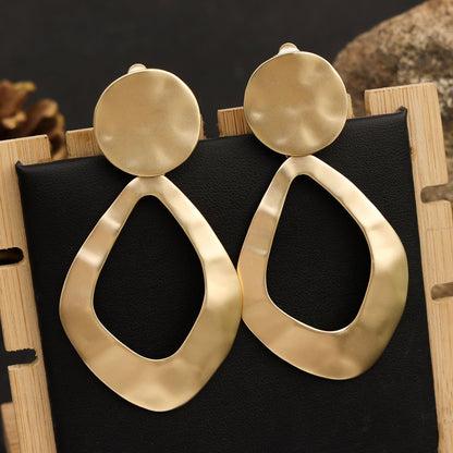 Large mother of Gold drop-shaped hanging earrings - CIVIBUY