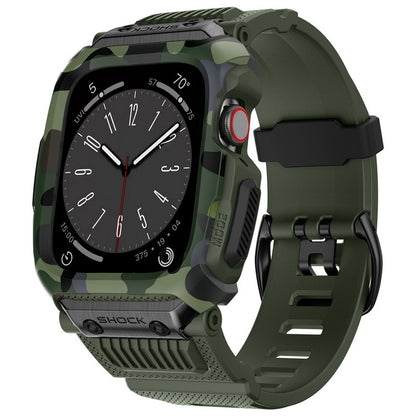 Rugged Case with Band Designed for Apple Watch Series SE2/SE/7/8/9 44mm, Military Heavy Duty Protector Cover Shockproof - CIVIBUY