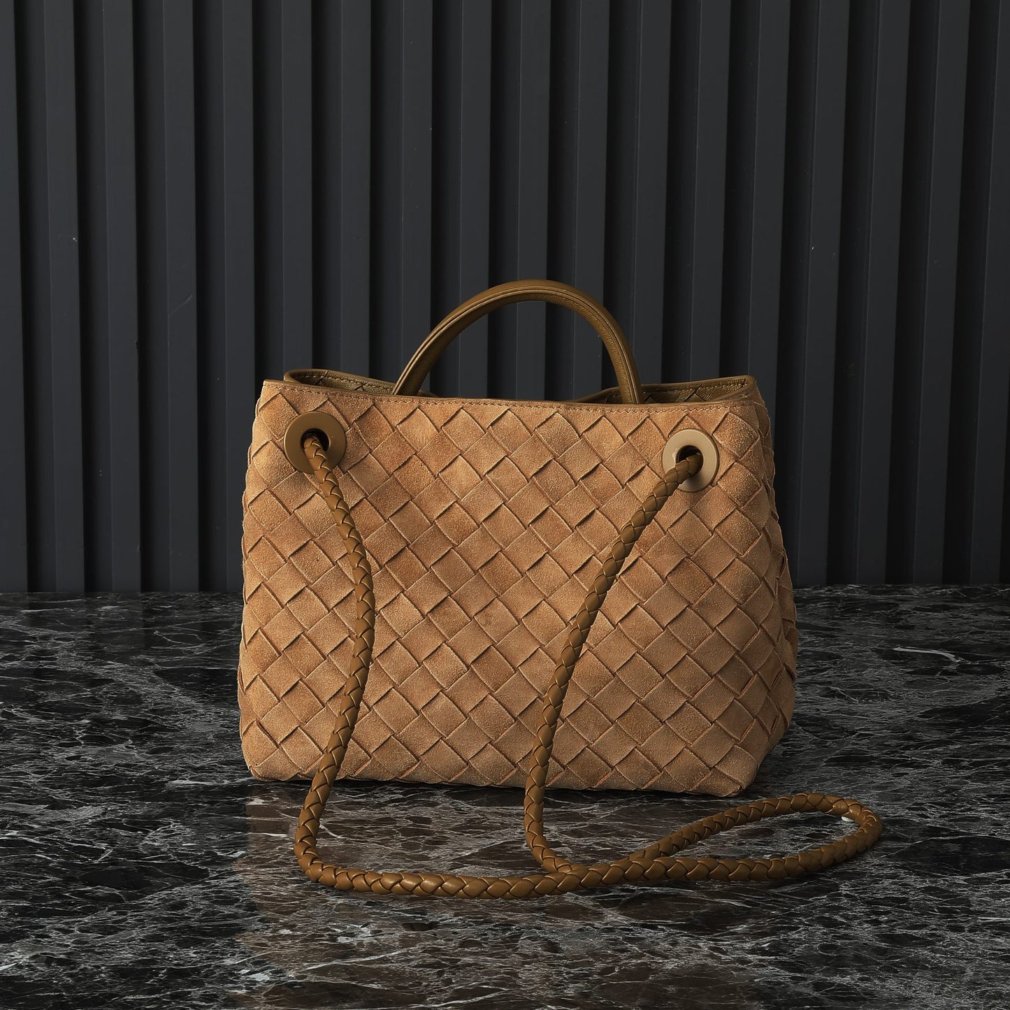 Small suede tote bag Hand Woven Bag,DZ-XK6