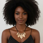 Elegant Artistic Gold Leaf Necklace for Women