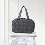 Black Woven Lambskin Box Tote