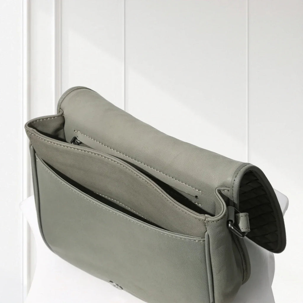 Gray shoulder bag on a white background
