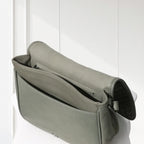 Gray shoulder bag on a white background