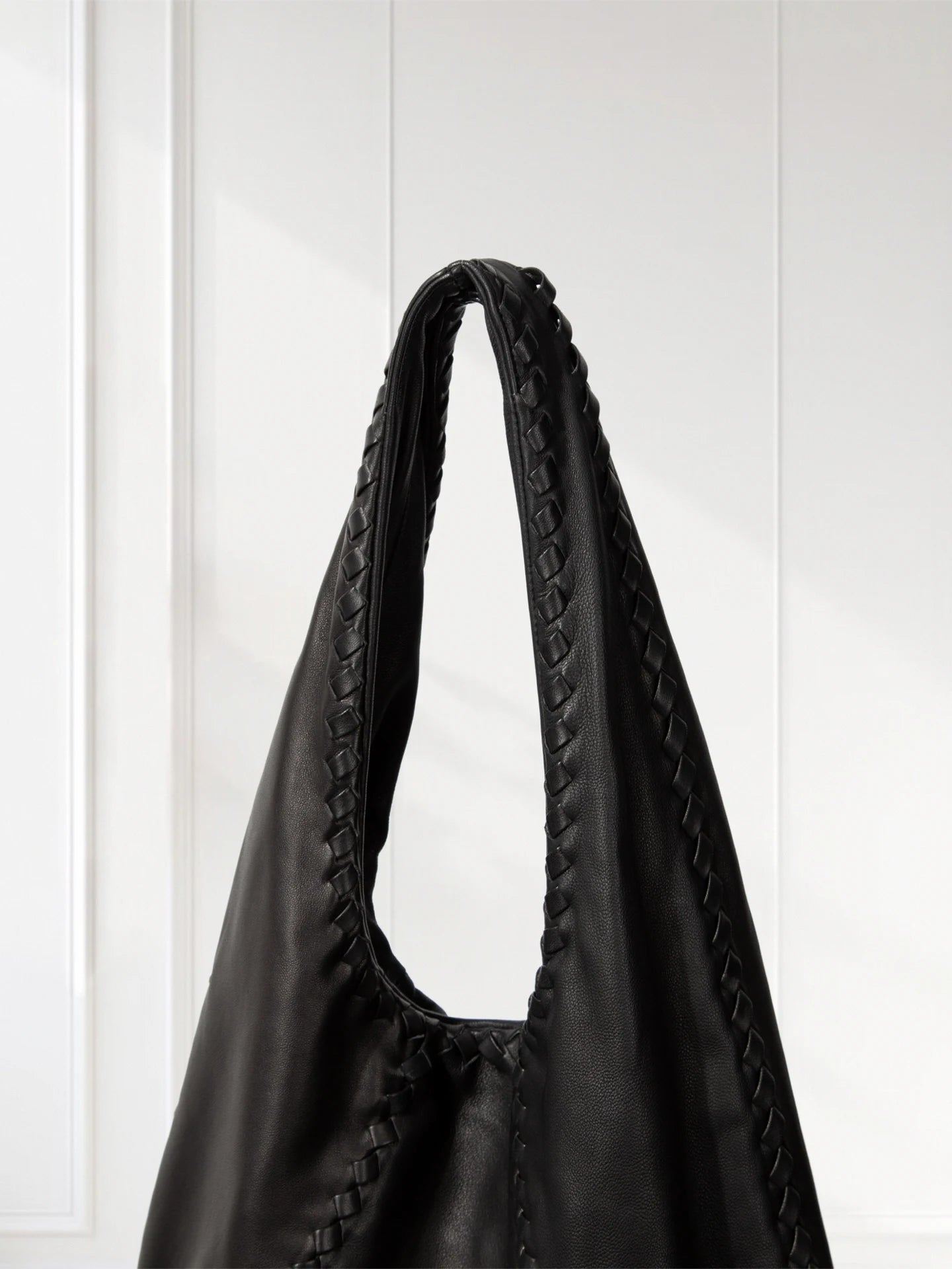 Aniline Lambskin Handwoven Vintage Hobo Bag – Gray Taupe