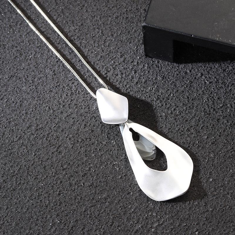 Silver Long Chains Necklace Fashion Accessories Pendants Jewelry - CIVIBUY