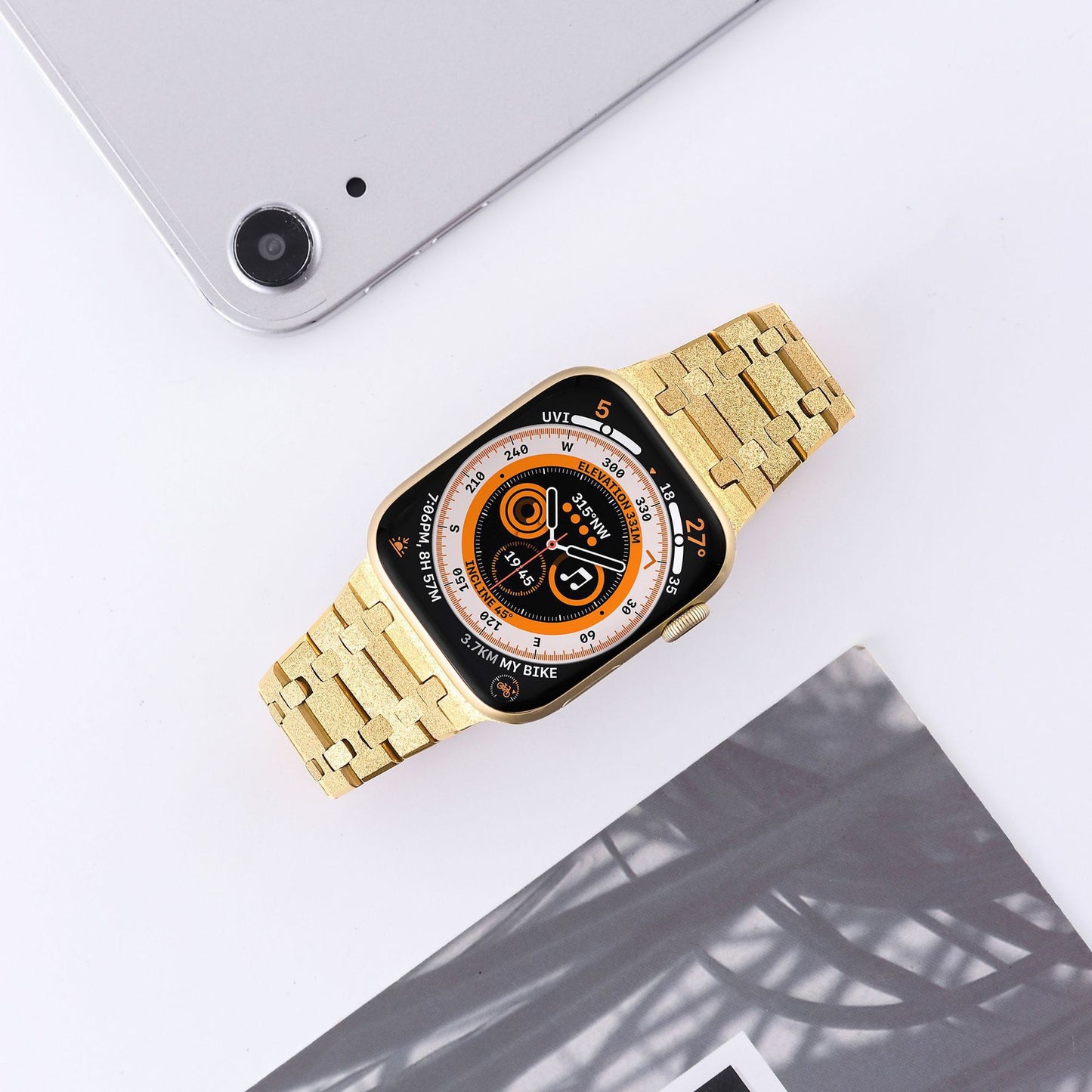 Sparkly flash gold Luxury apple watch band apple Series 9/8/7/se/6/5 【45/44mm】 - CIVIBUY
