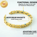 Gold Magnetic Diamond Bracelet for Women Link Therapy Jewelry for weight loss