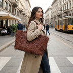 Artisan Quad-Layered Fringed Lambskin Tote Hand-Woven Italian Nappa