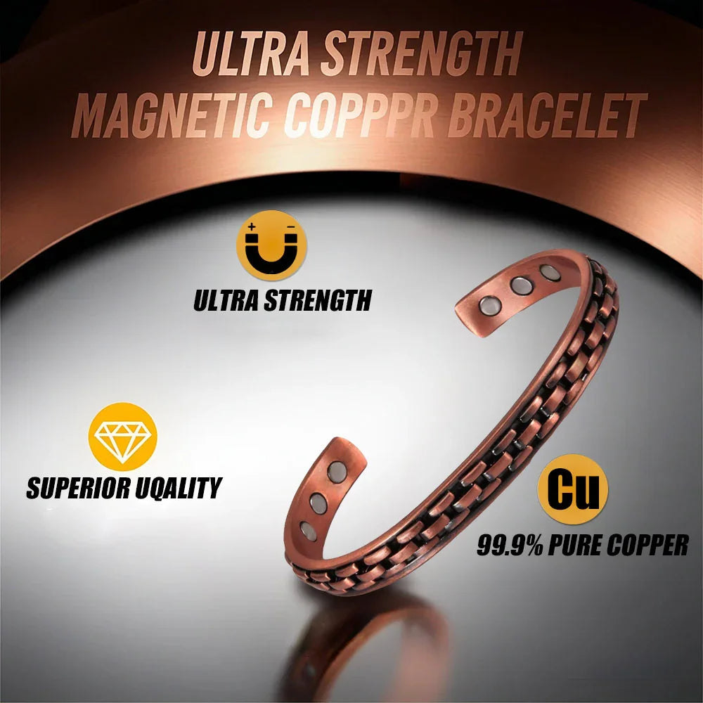 Magnetic Therapy Copper Bracelet – Elegant Jewelry Gift for Mom