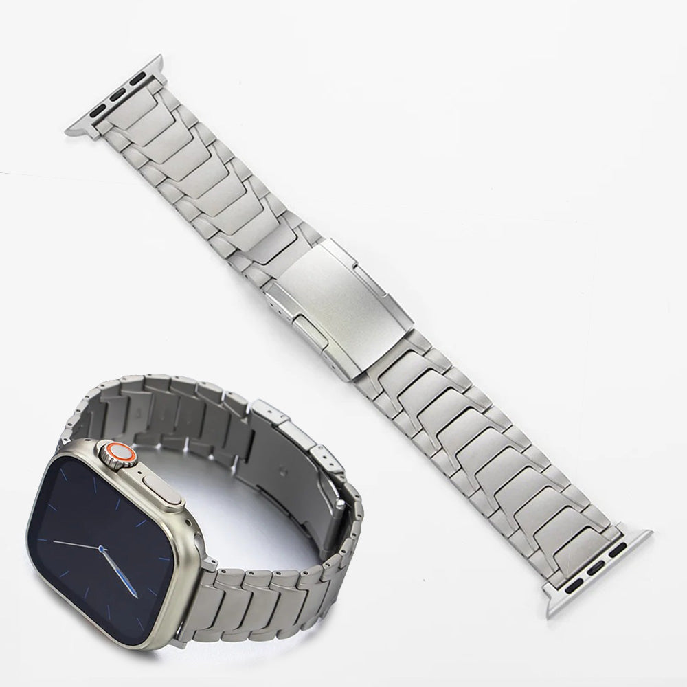 Titanium Apple Watch Ultra 2 Band Double Clasp