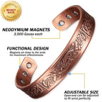 Stamped Viking Copper Bracelet – Magnetic Therapy & Norse Design