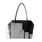 Minimalist Black Leather Tote Bag – Cow Leather Shoulder Purse for Women