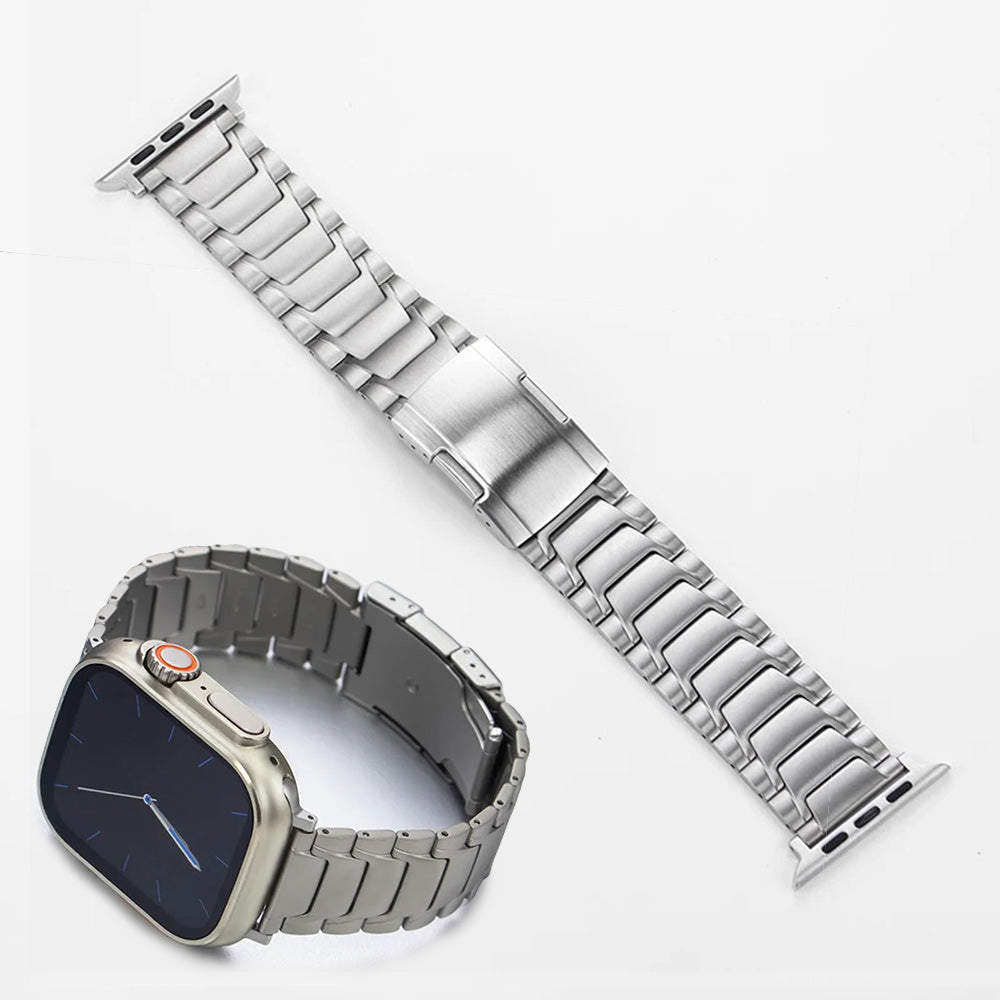 Titanium Apple Watch Ultra 2 Band Double Clasp