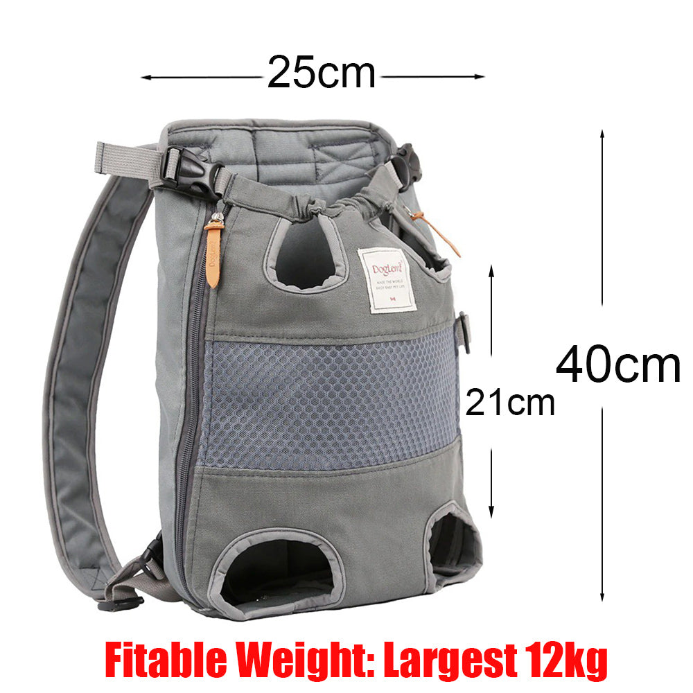 Pet Backpack Carrier ForDogs Front Travel Bag Carrying For Small Dogs,Grey