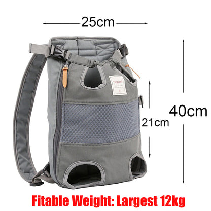 Pet Backpack Carrier ForDogs Front Travel Bag Carrying For Small Dogs,Grey