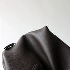 Minimalist Black Leather Tote Bag – Cow Leather Shoulder Purse for Women