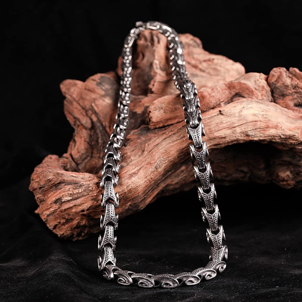 Unique Stainless Steel Chain with Handcrafted Punk Vintage Nordic Dragon  Scale Amulet - Elevate Your Style with a Distinctive Touch – CIVIBUY