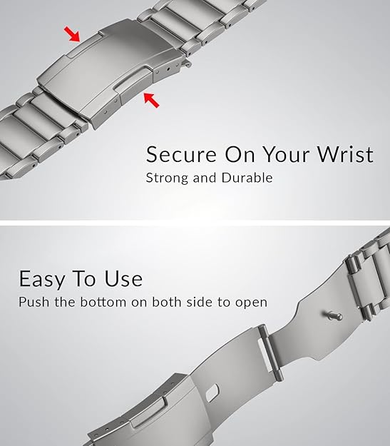 Titanium Metal Watchband Strap with Integrated Buckle for Apple iWatch 9