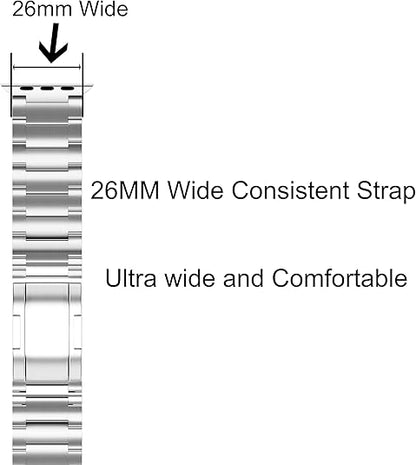 Titanium Metal Watchband Strap with Integrated Buckle for Apple iWatch 9