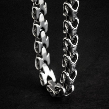 Stainless Steel Chain Necklace Handmade Punk Vintage Nordic Dragon Scale Amulet Jewelry - CIVIBUY