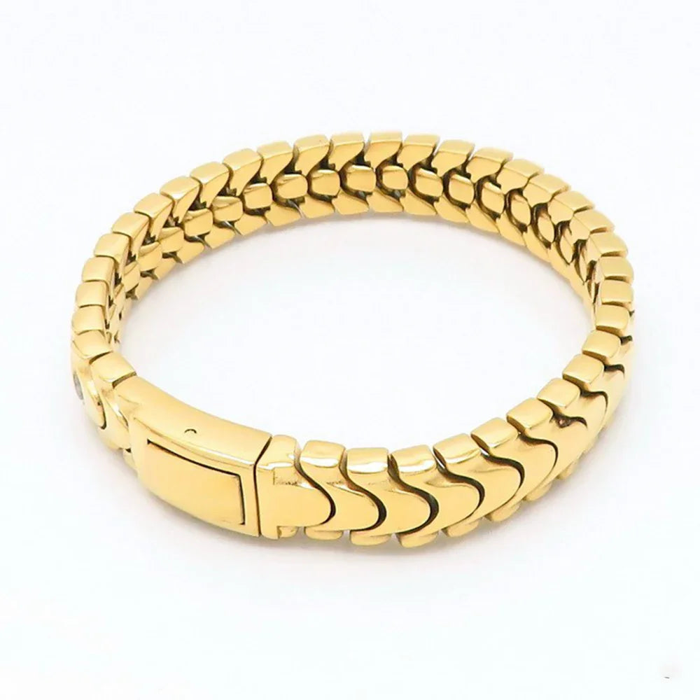 Heavy Biker Bracelet Men's Stainless Motorcycle Chain Bracelet - CIVIBUY