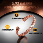 Handcrafted Stamped Viking Magnetic Copper Cuff Unisex Design