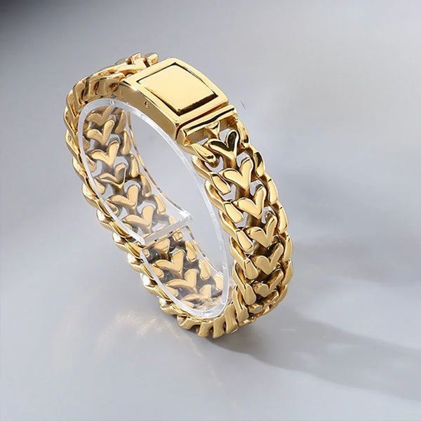 handmade Stainless Steel Curb Cuban Link Bracelets for Men