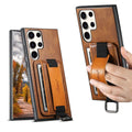 Samsung S25 Ultra Card Holder Case – Wrist Strap Leather Cover, Full Protection