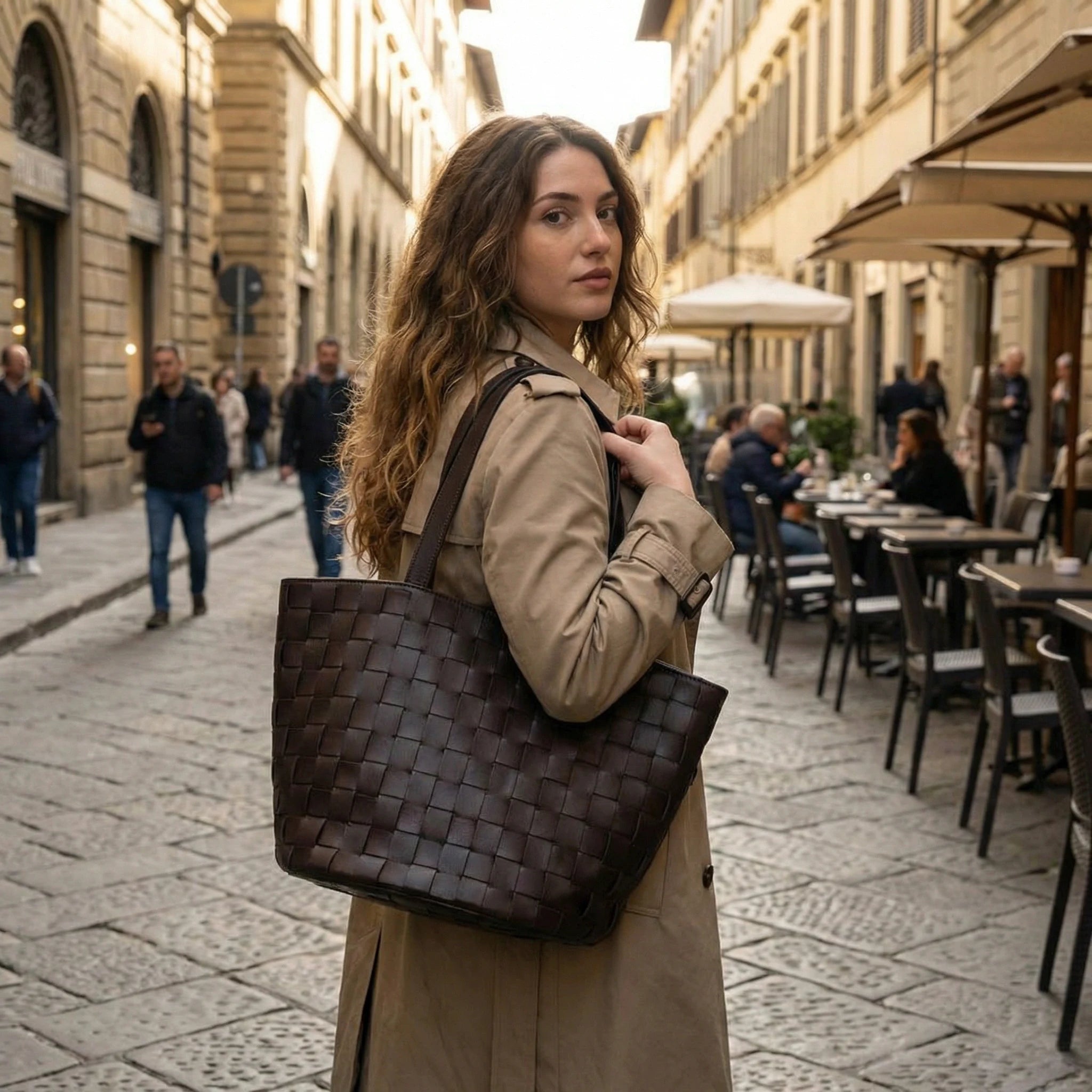 Japan Woven Tote Bag – Black Lambskin Luxury Handwoven Leather Tote