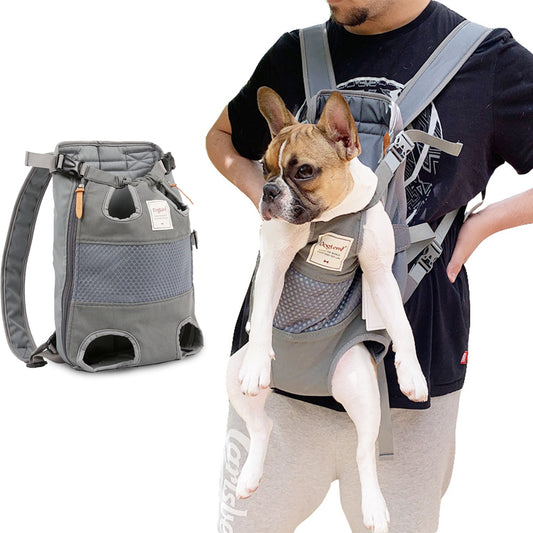 Pet Backpack Carrier ForDogs Front Travel Bag Carrying For Small Dogs,Grey