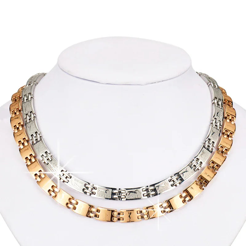 Germanium Necklace Blood Circulation Pain Relif Jewelry Gold Necklace SC-G11 - CIVIBUY