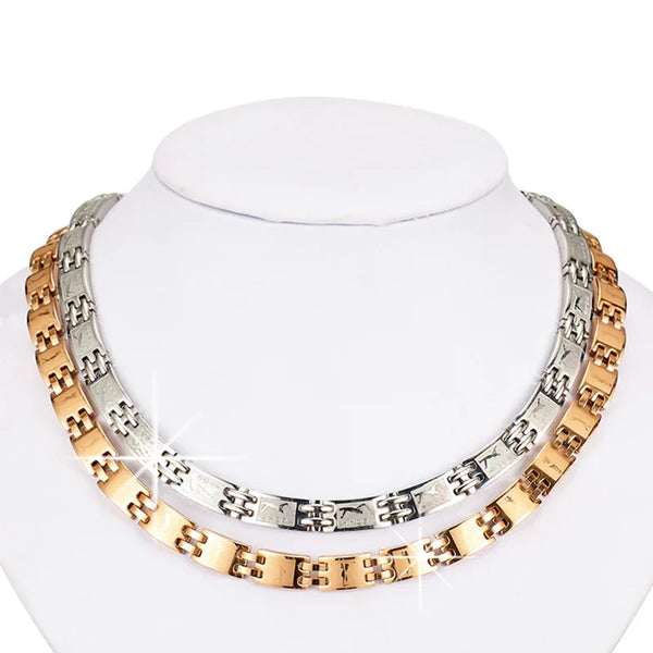 Germanium Necklace Blood Circulation Pain Relif Jewelry Gold Necklace SC-G11