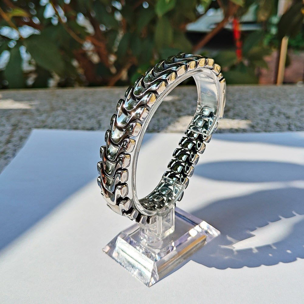 Cuba stainless steel bracelet for men snake style bracelet D4-A - CIVIBUY