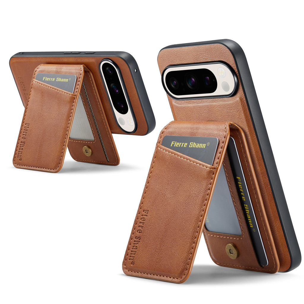 Google Pixel 11 Pro Leather Wallet Case, Magnetic Detachable 2-in-1 Phone Cover with Card Holder