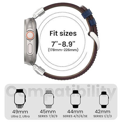 Genuine Leather Strap for Apple Watch Band Series 9 8 7 6