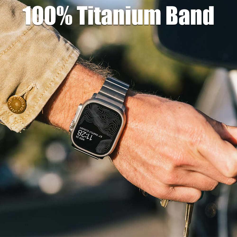 Luxury Band for Apple Watch Ultra2/Ultra, 100% Titanium Band for iWatch 49MM with Magnetic Buckle