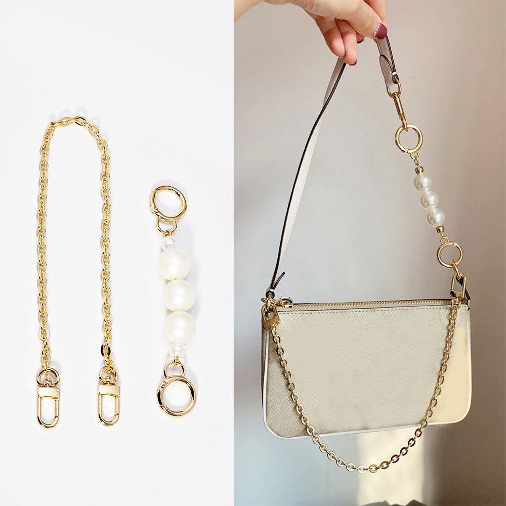 Metal Pearl Extender for Women Purse etsy Chain Belt Bag Accessories Bags Strap for Handbag Shoulder Handles