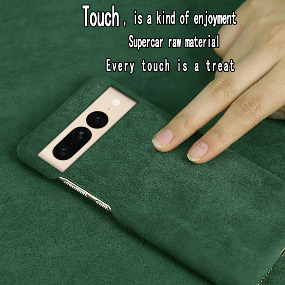 Premium Fuzzy Leather Phone Case for Google Pixel 9 Pro 