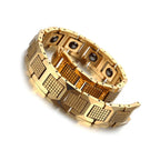 Gold Tungsten Men’s Magnetic Bracelet – Health & Energy Bangle 8.6 Inch