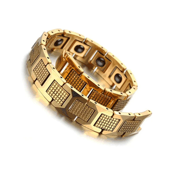 Mens Magnetic Bracelets for Arthritis Pain Relief Gold Bracelet ANG-A06