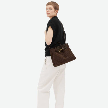 Suede Top Handle Bag With Sliding Cross-body Strap Crossbody Bag,chocolate