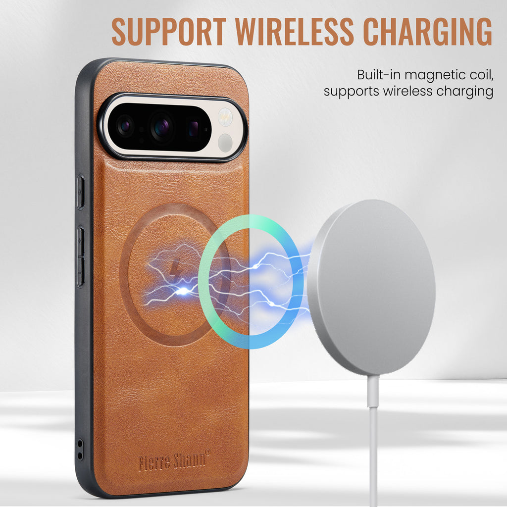 Google Pixel 11 Pro Leather Wallet Case, Magnetic Detachable 2-in-1 Phone Cover with Card Holder