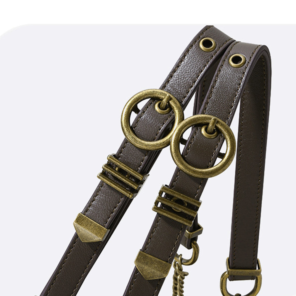 Vintage-Style Woven Leather Tote Bag – Soft Slouchy Shoulder Handbag with Chain Strap